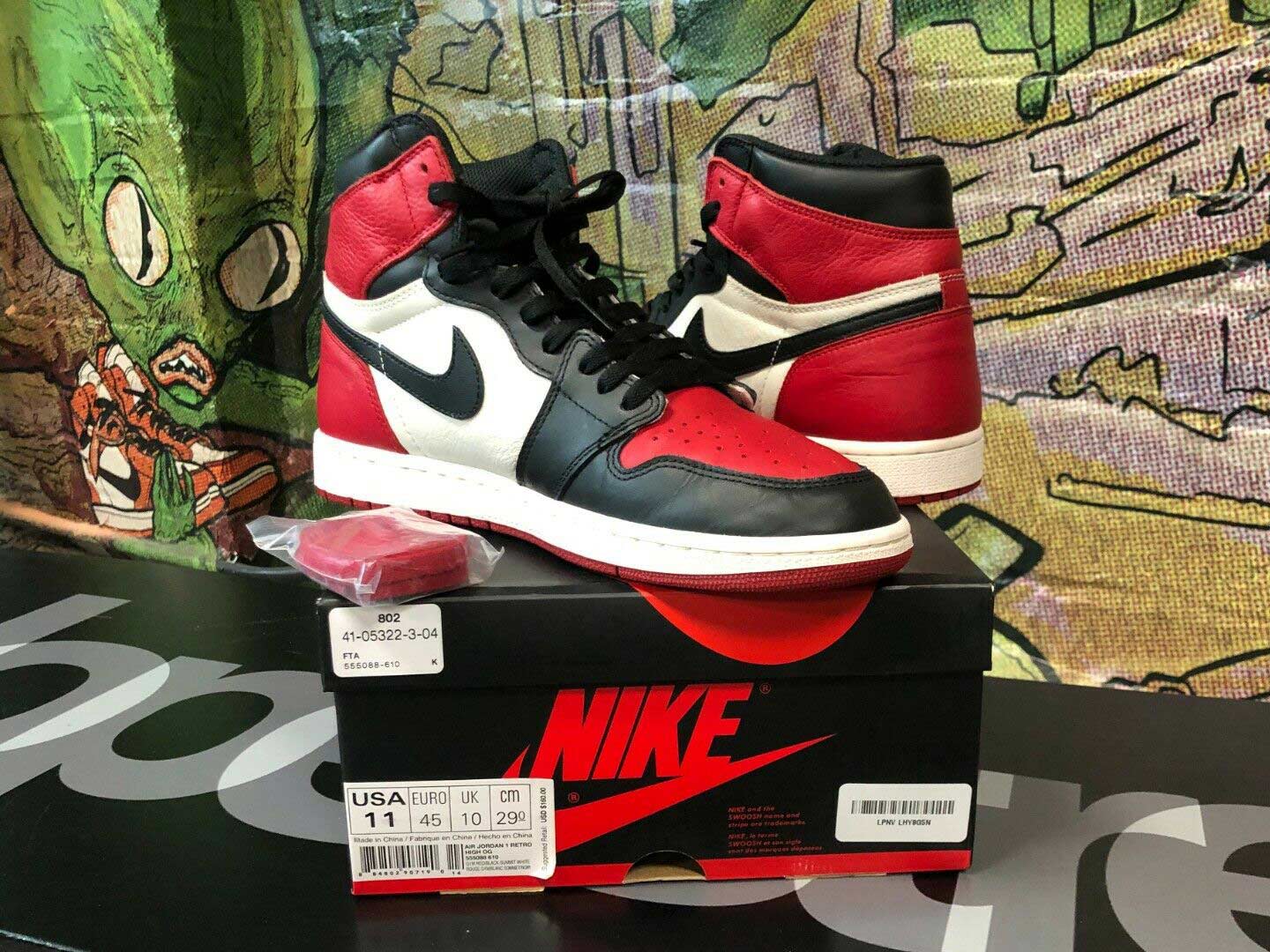 Nike Air Jordan 1 High OG "Bred Toe" at DopeStreetShoes