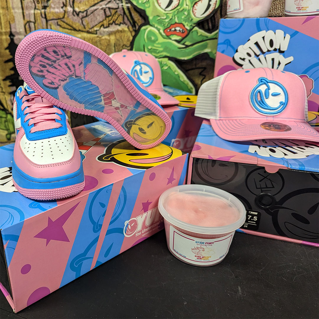 YUMS Sneakers in Flavor Cotton Candy Popup at Dope Street Shoes in Deep Ellum