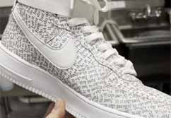 Nike Air Force 1 - Just Do It print Before & After Cleaning by Dope Street Shoes in Dallas, Texas.
