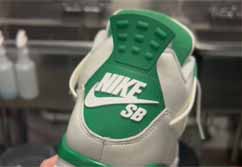 Nike Pine Green SB Dunks After Cleaning by Dope Street Shoes in Dallas, Texas.